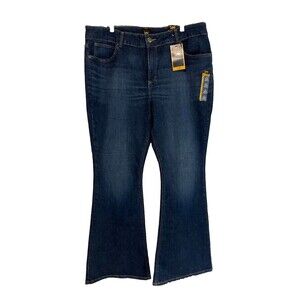 Lee Jeans Legendary Plus Mid Rise Flare Denim Dark Wash Inner Strength NEW 20W
